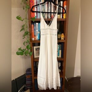 Forever 21 White Lace Detail Boho Maxi Dress